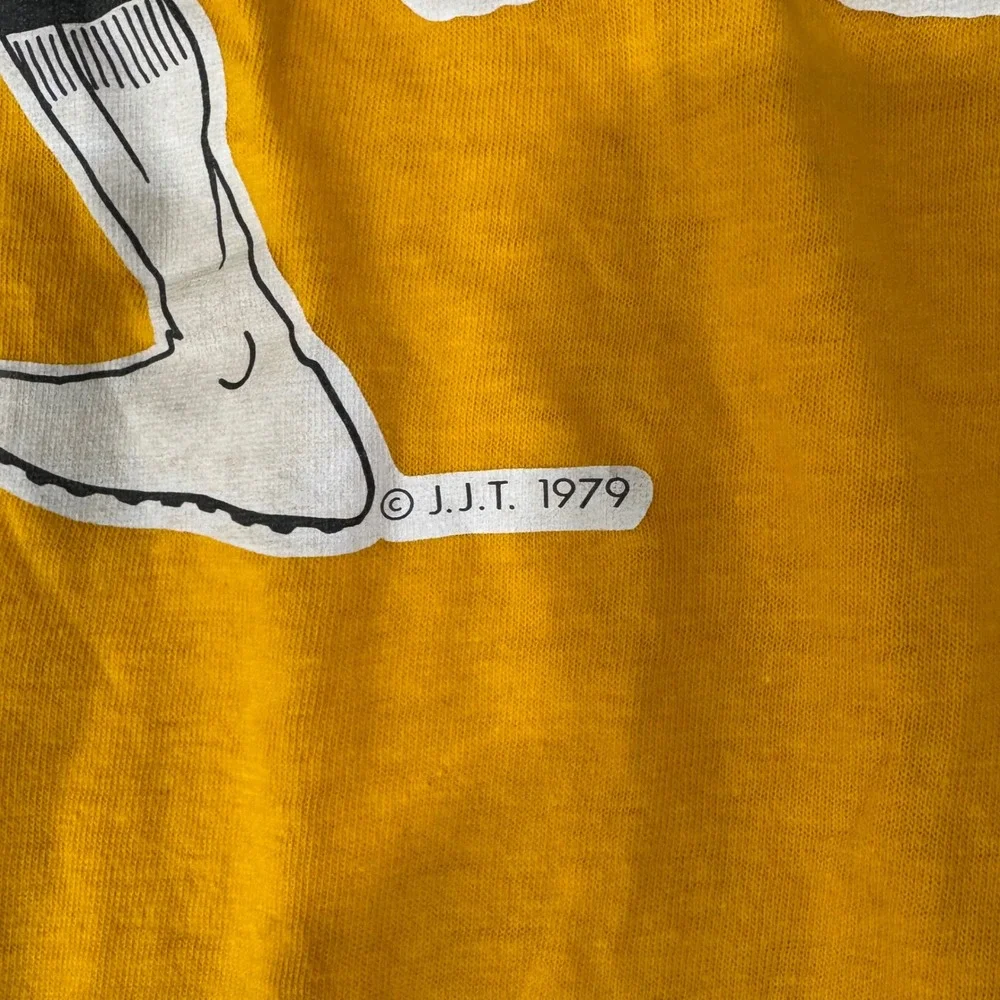 Vintage T-Shirt Kids Large Yellow 1979 Pittsburgh Steelers Ringer